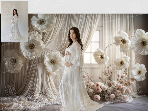 10 Elegant Floral Wedding Digital Backdrop 3